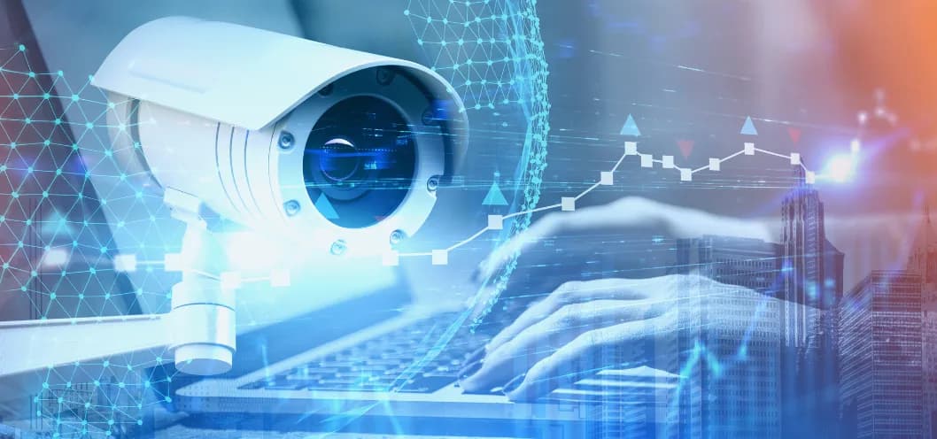Security camera monitoring a facility